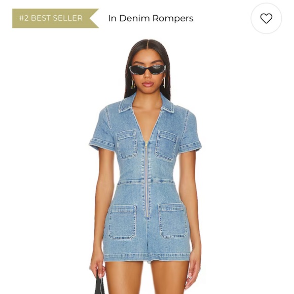 MUMU RANCH ROMPER IN FRENCH BLUE UNWORN TAGS STILL ON M - so freaking cute!! - Picture 2 of 4